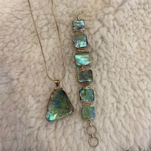 Natural shell necklace and bracelet